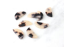 4 Small Half Moon Drops, 1 Hole, Blonde Tortoise Shell, Cellulose Acetate, 21 x 10mm