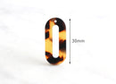 4 Flat Oval Links 30mm, Orange Tortoise Shell Pendant Plastic Tortoise Ring Bead Oval Connector Number Zero Charm Long Oval Drop VG009-30-TT