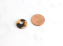 4 Blonde Tortoise Shell Mini Hoops for Earrings, Flat Round Tags 15mm, Tiny Circle Charm Acetate Shapes, Small Circle Disk Beads CN018-15-BT