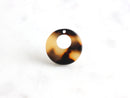 4 Blonde Tortoise Shell Mini Hoops for Earrings, Flat Round Tags 15mm, Tiny Circle Charm Acetate Shapes, Small Circle Disk Beads CN018-15-BT