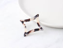 2 Large Open Diamond Charms 45mm, Big Hole Ring, Blonde Tortoise Shell Connector Square, Diamond Shape Bead, Acrylic Tortoise DX018-45-WT