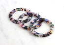 2 Huge Ring Connector in Multicolor Tortoiseshell, Rainbow Link Acetate, Marble Resin Hoop, Extra Large Circle Ring Round Links RG020-47-KMC