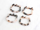 2 White Cat Face Charms 28mm, Acrylic Laser Cut Cat Outline, Flat Cat Connector, Plastic Cat Head Bead, Hollow Cat Lover Bead,  XY001-28-WT