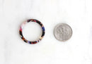 4 Flat Edge Ring Connectors, Colorful Resin Charms, Hollow Circle Pendant, Plastic Hoop Beads Donut, Rainbow Marble Acrylic, RG010-24-KMC