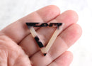 2 Inverted Triangle Pendants, Blonde Tortoise Shell, Big Triangle Drop Charms for Earrings, Cellulose Acetate, 37 x 32mm