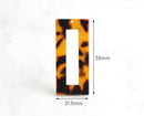 2 Tortoise Shell Rectangle Window Beads, 50mm Long Flat Rectangle Blank Tortoise Acrylic Earring Blank Keychain, Tortoise Charms DX006-50-TT