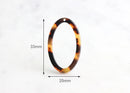 4 Oval Acrylic Charms 33mm, Tortoise Shell Jewelry Supply, Large Oval Circles, Oval Hoops, Plastic Tortoise Links Ring Flat Oval VG004-33-TT