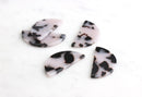 2 Semi-Circle Beads in Ash Blonde Tortoise Shell, Cellulose Acetate, 37 x 18mm