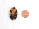 4 Oval Tortoise Shell Pendants, Long Oval Blank Disc, Monogram Acrylic Keychain Blanks, Elongated Oval Charm, Tortoise Jewelry, VG005-33-TT