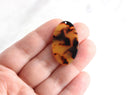 4 Oval Tortoise Shell Pendants, Long Oval Blank Disc, Monogram Acrylic Keychain Blanks, Elongated Oval Charm, Tortoise Jewelry, VG005-33-TT