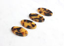 4 Oval Tortoise Shell Pendants, Long Oval Blank Disc, Monogram Acrylic Keychain Blanks, Elongated Oval Charm, Tortoise Jewelry, VG005-33-TT