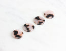 4 White Marble Discs 17mm with 2mm Hole, White Leopard Bead, Plastic Tortoise Shell Findings Jewellery, Small Circle Disc Blank, CN013-17-WT