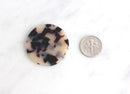 4 Blonde Tortoise Shell Circle Pendant, Great for Earring Blanks, Cellulose Acetate Shapes, 35mm