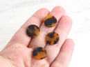 4 No Hole Discs Tortoise Shell, 15mm Flat Round Disks Resin, Embellishment Tortoise Earrings Blanks Acrylic, DIY Jewelry Supply LAK002-15-TT