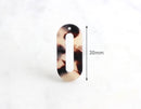 4 Flat Oval Connectors 30mm, Lucite Tortoise Shell Link Acetate Charm Earrings Closed Oval Ring Hollow Oval Link Blonde Tortoise VG008-30-WT