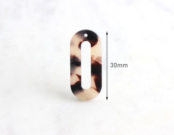 4 Flat Oval Connectors 30mm, Lucite Tortoise Shell Link Acetate Charm Earrings Closed Oval Ring Hollow Oval Link Blonde Tortoise VG008-30-WT