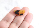 4 Small Half Circle Pendants in Tortoise Shell, Bottom Hole, Earring Blanks Acrylic Crescent, Flat Semi-Circle Beads Half Discs, CN017-21-TT