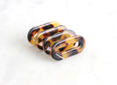 4 Flat Oval Links 30mm, Orange Tortoise Shell Pendant Plastic Tortoise Ring Bead Oval Connector Number Zero Charm Long Oval Drop VG009-30-TT