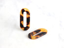 4 Flat Oval Links 30mm, Orange Tortoise Shell Pendant Plastic Tortoise Ring Bead Oval Connector Number Zero Charm Long Oval Drop VG009-30-TT