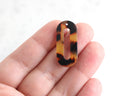 4 Flat Oval Links 30mm, Orange Tortoise Shell Pendant Plastic Tortoise Ring Bead Oval Connector Number Zero Charm Long Oval Drop VG009-30-TT