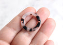 4 White Tortoise Shell Links 2 Holes, Tortoise Chain Links Acetate, Large Rings 25mm Circle Connector Acrylic Round Hoop Bead, RG025-24-WT