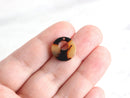 4 Blonde Tortoise Shell Mini Hoops for Earrings, Flat Round Tags 15mm, Tiny Circle Charm Acetate Shapes, Small Circle Disk Beads CN018-15-BT
