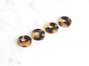 4 Blonde Tortoise Shell Mini Hoops for Earrings, Flat Round Tags 15mm, Tiny Circle Charm Acetate Shapes, Small Circle Disk Beads CN018-15-BT