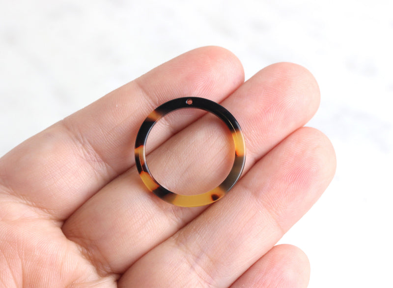 Flat Circle Rings in Tortoise Shell Colors, 1