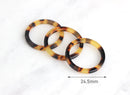 4 Flat Circle Rings in Tortoise Shell Colors, 1" Rings Tortoise Jewelry Supply, Circle Drops Acrylic Donut Beads Plexiglass, RG026-24-TT
