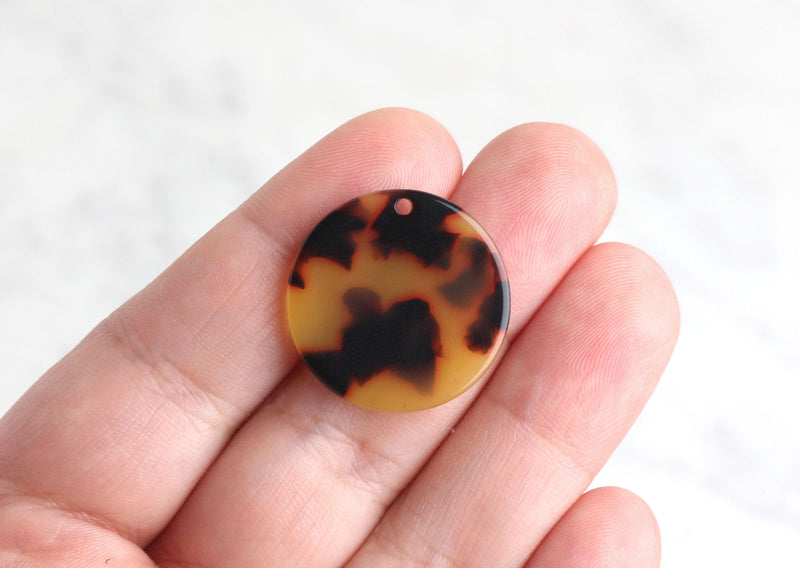 Tortoise Shell Tag 4 Round Tag Beads Tortoise Shell Findings Acetate Dangles, Tiger Strip