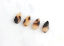 4 Blonde Tortoise Shell Teardrop Charm 7x14mm, Tiny Teardrop Beads Tortoiseshell Lucite Raindrop Bead Jewellery Making Supplies TD001-14-WT
