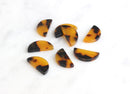 4 Tortoise Shell Stud Earrings Parts 20x10 mm, Acrylic Tortoise Blanks Earrings Acetate, Half Moon Discs Small Half Circle Stud LAK003-20-TT