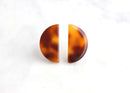 4 Red Tortoise Shell Half Round Cabochon 20x10mm, Cellulose Acetate Red Marble Resin Slab Tortoiseshell Earring Half Moon Shape LAK005-20-FT