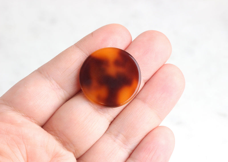 4 Red Tortoise Shell Earring Blanks for Monogramming, Planet Mars Jewelry Mars Color Shiny Discs Circles Marble Acrylic LAK008-25-FT