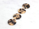4 Desert Tortoise Shell Flat Circles Discs, Plastic Discs Undrilled Beads Desert Turtle Shell Cellulose Acetate Acrylic Pendant LAK009-25-BT