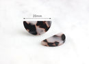 4 Tiny Half Moon Blanks, Ash Blonde Tortoise Shell, Great for Lunar Phases Jewelry, 20 x 10mm