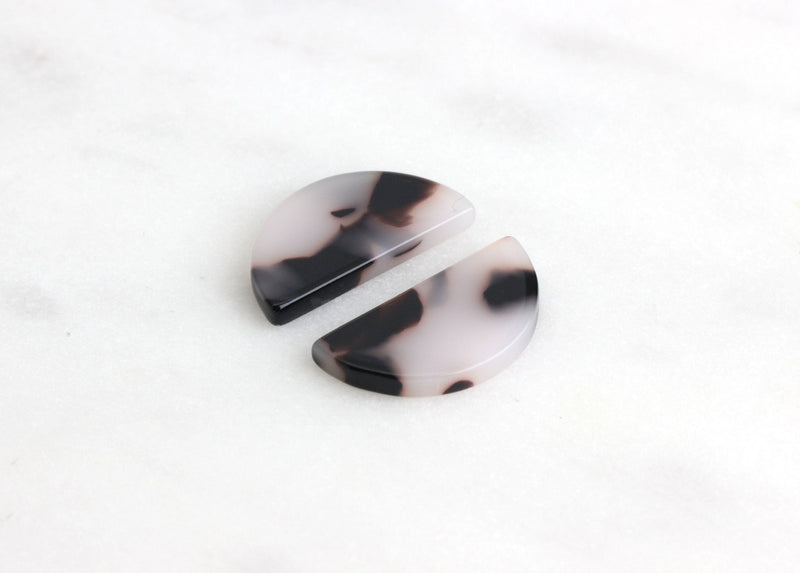 4 Tiny Half Moon Blanks, Ash Blonde Tortoise Shell, Great for Lunar Phases Jewelry, 20 x 10mm