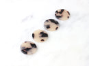 4 Simple Circle Links in Blonde Tortoise Shell, Two Holes, Acetate, 20mm
