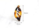 4 Split Leaf Drop Charms Tortoise Shell Monstera Leaf Pendant Acetate Jewelry Tortoiseshell Laurel Leaf Beads Palm Leaf Earrings FW005-34-TT