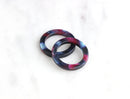2 Blue Purple Marble Ring Links, Dusty Purple Acetate Earring Supplies Plastic Tortoise Shell Findings Circle Connector Rings, RG028-20-GBP