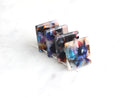 4 Square Diamond Shaped Bead, Space Marble Colors, Abstract Charm Square Blanks, Random Color Mix, Colorful Acetate Earrings DX012-24-DMC