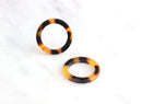 2 Tortoise Shell Flattened Rings 20mm, Small Ring Links Colorful Tortoise Imitation Closed Jump Rings Link Opaque Tortoise Color RG029-20-TT