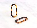 4 Tortoise Shell Oval Loop Ring Connector Oval Shaped Cellulose Acetate Jewelry Supply Plastic O-Ring Light Amber Color Tortoise VG019-30-TT