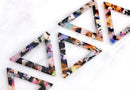 2 Colorful Triangle Ring Beads Fluorescent Arrow Head Pendant Acetate Charms Neon Big Triangle Connectors Tortoise Shell Supply TR005-37-KMC