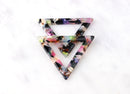 2 Colorful Triangle Ring Beads Fluorescent Arrow Head Pendant Acetate Charms Neon Big Triangle Connectors Tortoise Shell Supply TR005-37-KMC