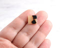 4 Mini Square Earrings DIY Studs, Acrylic Tortoise Shell Supply, Leopard Print Small Tile Beads Acetate Jewelry Sandy Yellow LAK018-12-BT