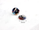 4 Rainbow Marble Discs, Plastic Laser Cut Acrylic Shapes, Tiny Dot Studs DIY, Flat Disc Studs Earrings Tortoise Shell Findings LAK019-15-DMC