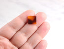 4 Tortoiseshell Earrings Findings, Faux Amber Bead Undrilled Mini Stud Earrings DIY Tiny Flat Stud Small Square Blank Laser Cut LAK021-12-FT