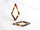 2 Large Chandelier Diamond Links 47mm, Tortoiseshell Earrings Findings Acetate Pendant Tortoise, Plastic Diamond Shape Beads, DX010-47-TT