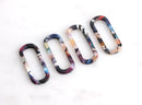 4 Small Oval Links Acetate Earring Charm Lucite Hoop Colorful Tortoise Medium Size Ring Oval Hoops Bead Resin Earring Component VG020-30-DMC